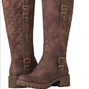 Tall brown riding boots